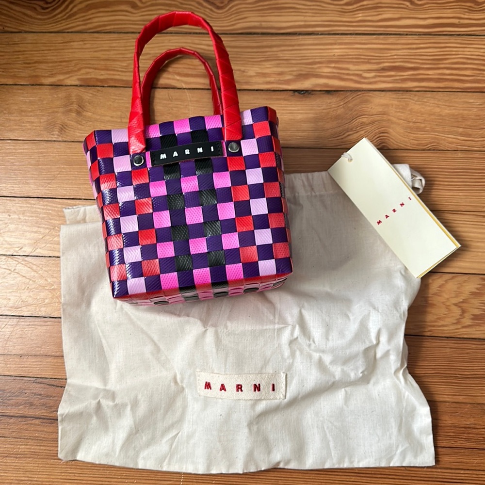 Marni micro market basket tote